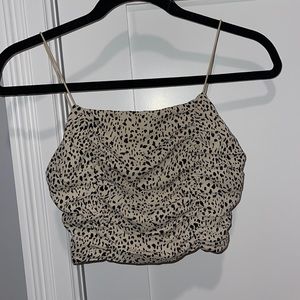 PacSun LA Hearts XS Animal Printed Cinched Crop Top